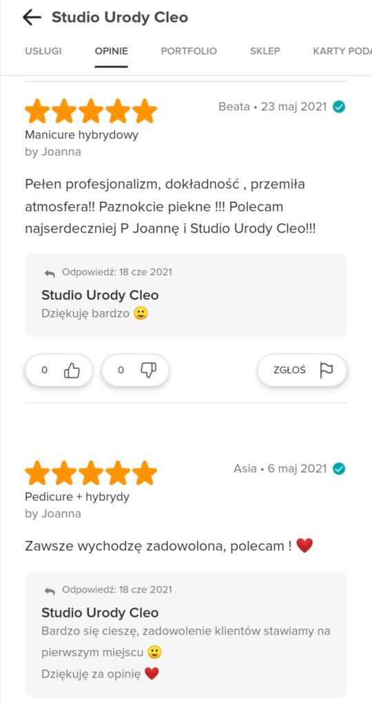 OPINIE SALON KOSMETYCZNY